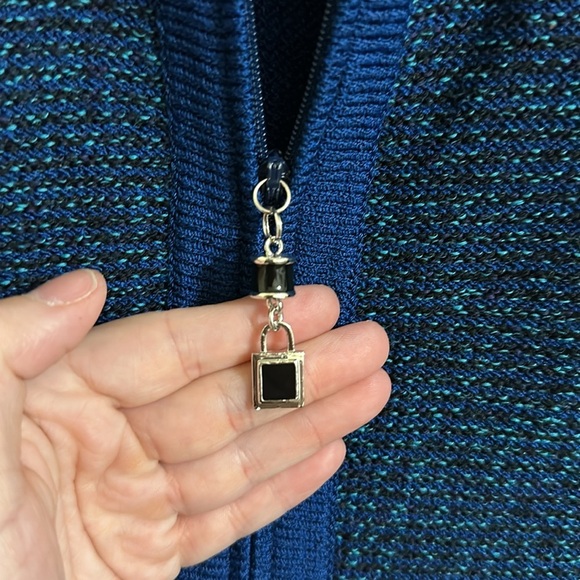 Vintage St. John Collection Two Toned Sapphire Zip Jacket - Picture 3 of 6